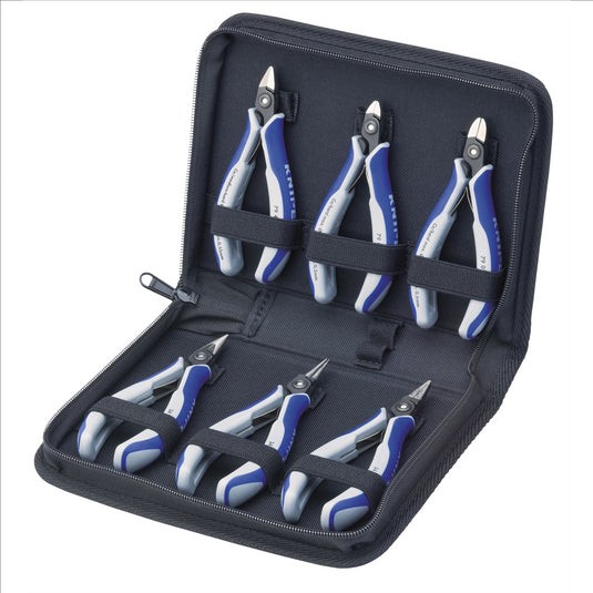 KNIPEX 6 Pc Precision Electronics Pliers Set in Zipper Pouch