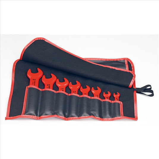 KNIPEX 8PC OPEN END WRENCH SET-METRIC-1;000V INSLTD