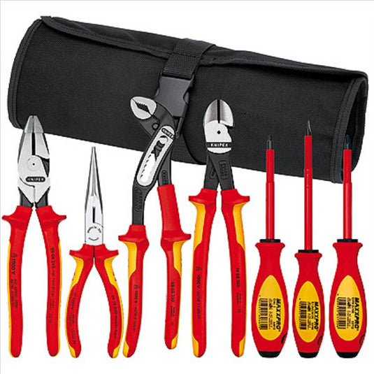 KNIPEX 7-Piece Pliers/Screwdriver Tool Set in a Nylon Pou