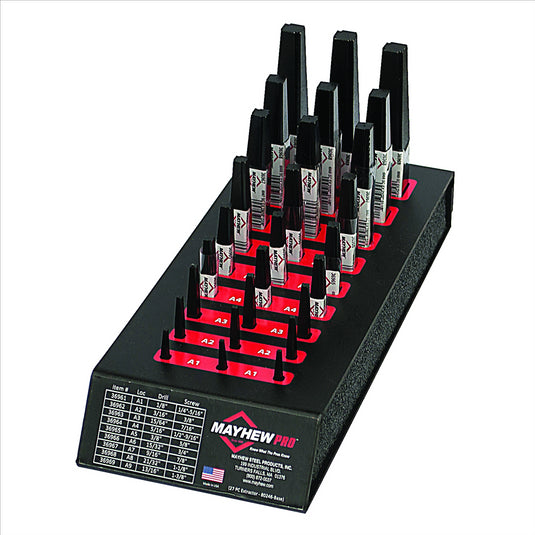Mayhew 27 PC Screw Extractor Display