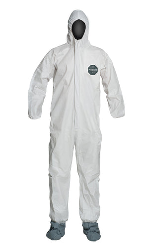 DuPont ProShield 50 Coverall. Respirator Fit Hood. Elastic Wrists and Ankles. - Large