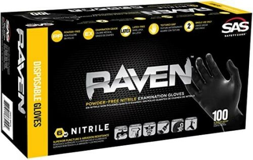 Raven Powder-Free Black Nitrile 8 Mil,