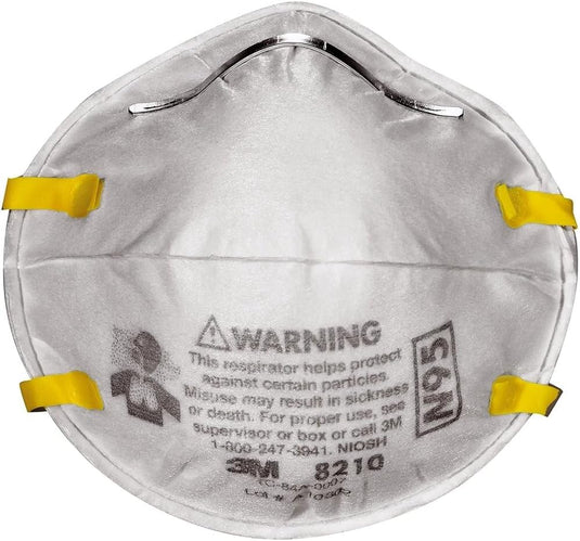 3M Personal Protective Equipment Particulate Respirator 8210 + N95 + Smoke + Dust + Grinding + Sanding + Sawing + Sweeping