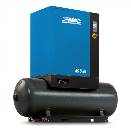 ABAC 5 HP 71 Gallon Tank Mount 150 PSI Screw Compressor; 17.4 CFM 230 Volt; Single Phase; 60 Hz; 63 dBA