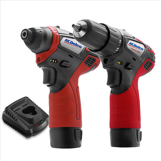 ACDelco ARI12105-K5 G12 Series 12V Cordless Li-ion 3/8"" 2-Speed Drill Driver & �""? Impact Driver Combo Tool Kit with 2 Batteries