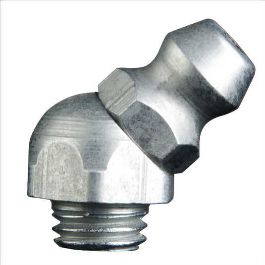 Alemite Straight Thread Fitting; 45 Degrees; 1/4"" UNF-2A