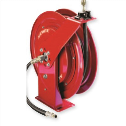 Alemite 7335-B Red Heavy-Duty Air/Oil/Water Hose Reel; 1/2 in ID x 50 ft L; 1500 psi