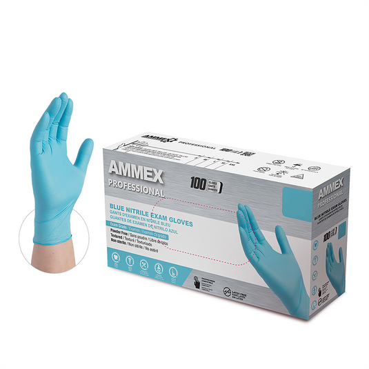 Ammex Corporation Nitrile PF Exam Gloves M