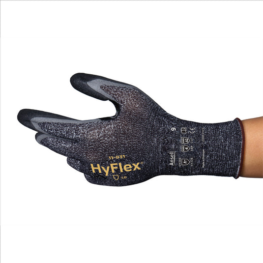 Ansell HyFlex 11-931 SIZE 8 Ultralight; palm-coated cut-resistant and oil-repellent