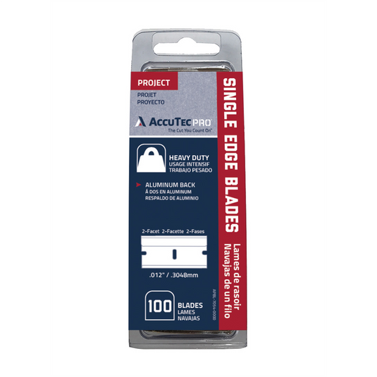 AccuTec Pro Single Edge Razor Blades .012 2 Facet; 100 per box