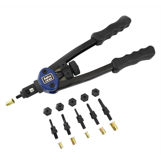 Astro Pneumatic 13"" Nut/Thread Hand Riveter Kit w/ Nosepiece Set