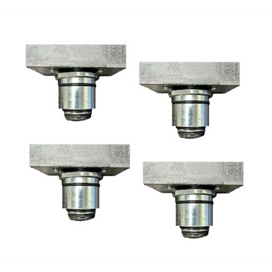 Atlas Equipment Set of 4 Slotted Rubber Adjustable Adapters; 1.57"" Peg Size