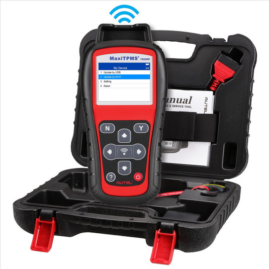 Autel TS508WF Tool Packaged in Blow Mold Case : MaxiTPMS TS508WF TPMS Service Tool with Wi-Fi Updates