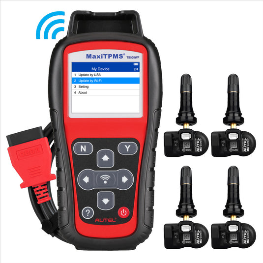 Autel TS508WFK-4 Kit = WF and 4 sensors and MVK : TS508 Wi-Fi handheld tool with four universal programmable 1-Sensors