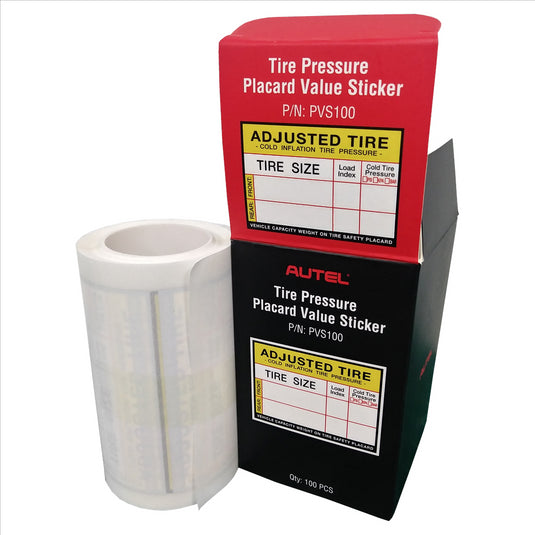 Autel Placard Value Stickers  : Box of 100 Placard Value Stickers to Keep Track of Adjusted Tire Information