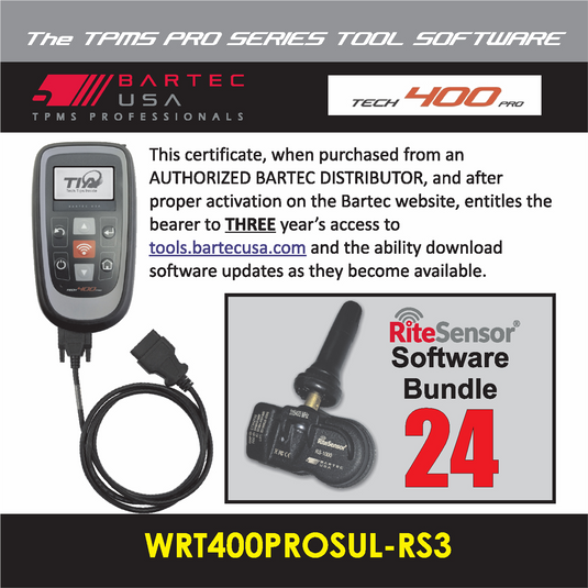 Bartec USA 3 Year Software License for the Tech400PRO w/ 24 RITE-SENSORS