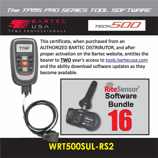 Bartec USA 2 Year Software License for the Tech500 w/ 16 RITE-SENSORS
