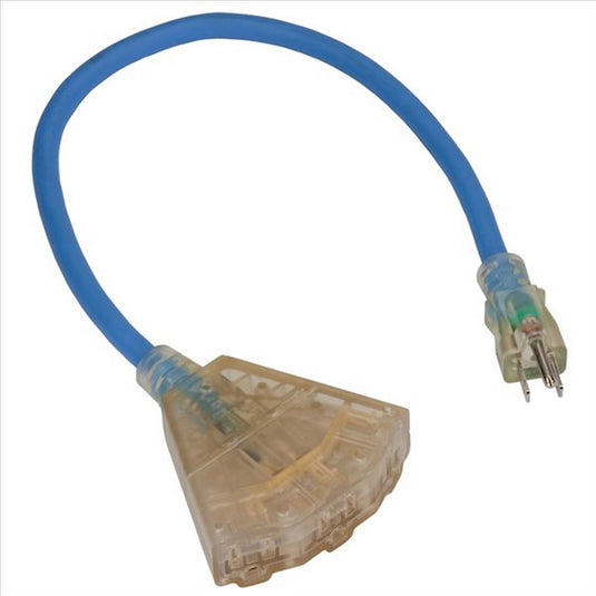 Bayco 2' Cord Triple-Tap 12/3 Lighted Ends