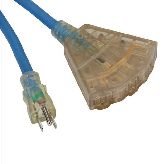 Bayco 50' Cord Triple-Tap 12/3 Lighted Ends