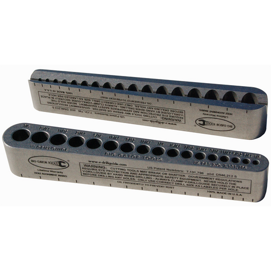 V-Drill Guide; Standard sizes 1/8"" to 3/8