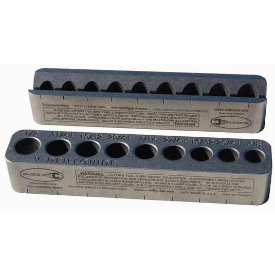 V-Drill Guide; Standard sizes 3/8"" to 1/2
