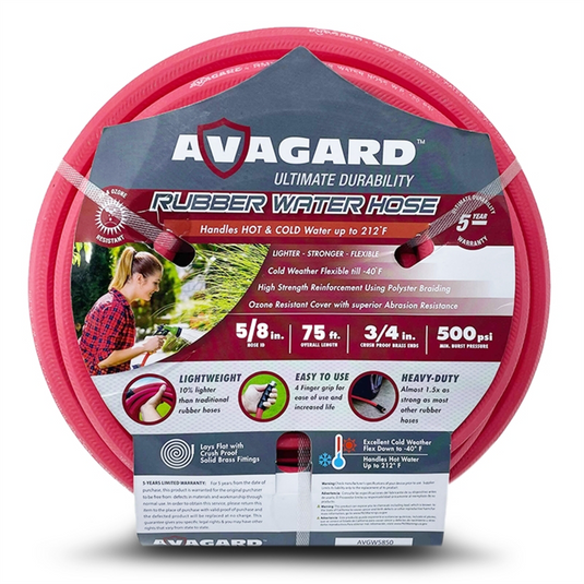 BluBird Avagard Rubber Water Hose Assembly 5/8"" x 75'