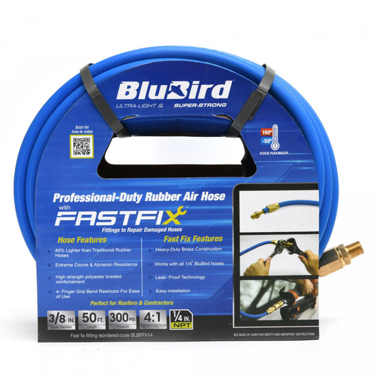 BluBird BluBird Rubber Air Hose Fastfix Edition 3/8"" x 50'