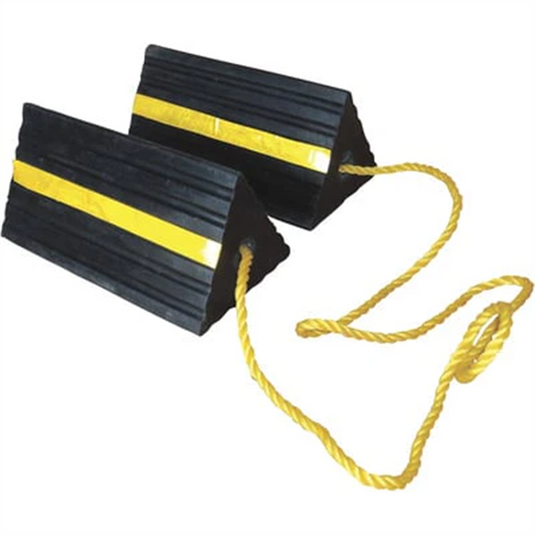 BluBird BluBird Double Sided Pyramid Wheel Chock for Aircraft with Nylon Rope; Reflective Tape; Non Slip Grip Design