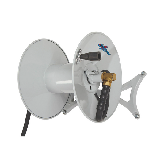 BluBird BluSeal Wall Mounted Metal Hose Reel with 6ft Lead-in Hose; Holds 5/8"" x 150' Garden Hose
