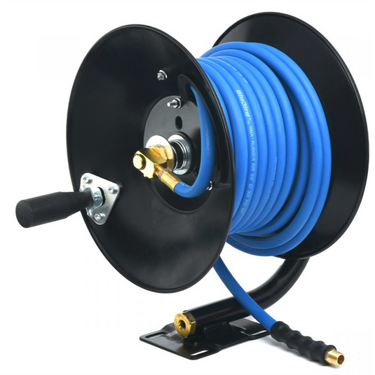 BluBird 3/8"" x 100' Manual Air Hose Reel - Rubber Hose