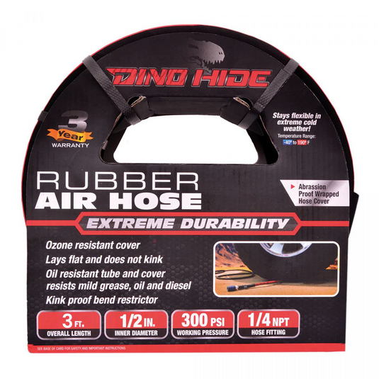 BluBird Dino-Hide Rubber Air Hose Lead In 1/2"" x 3'