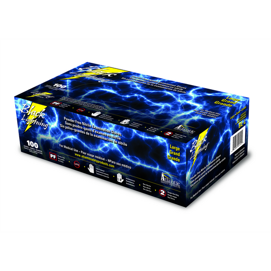Atlantic Safety Company Black Lightning Small Black Nitrile Gloves
