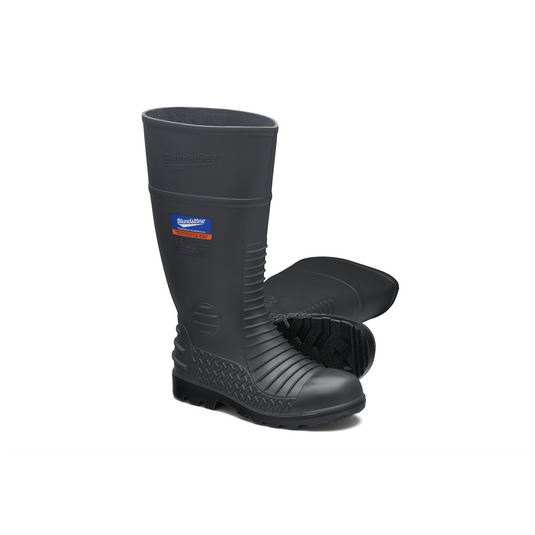 Blundstone Steel Toe Gumboots-Waterproof; Metarsal Guard; Puncture Resistant Midsole; Grey; AU size 11; US size 12