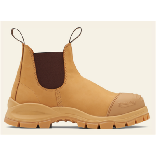 Blundstone Steel Toe Elastic Side Slip-on Boots; Water Resistant; Bump Cap; Wheat; AU size 9; US size 10