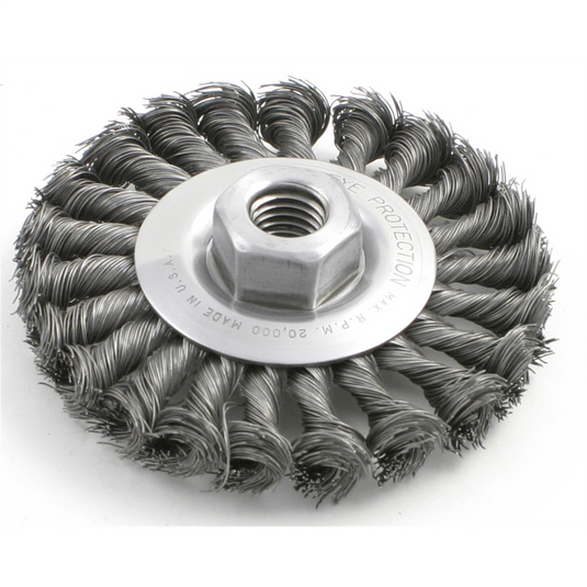 Brush Research BRUSH WIRE WHEEL 8IN 3/4IN. 3/4IN.ARBOR .014WIRE