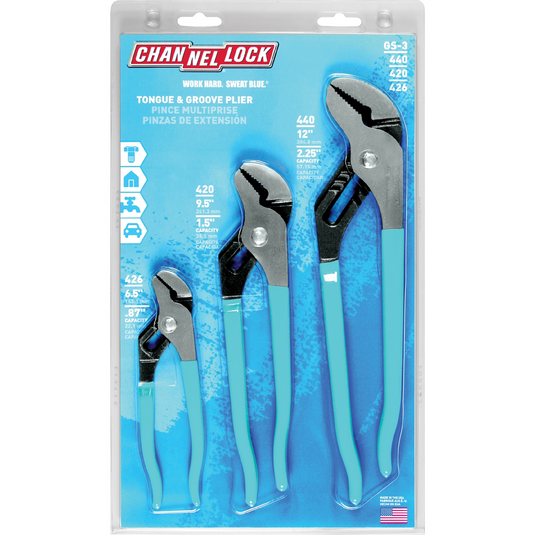 Channellock 3-PC TONGUE GROOVE PLIER SET