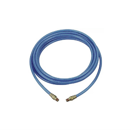 COIJALI Flexeel Hose; 5/16"" x 50'; 1/4"" MPT Reusable Strain Relief Fittings; Transparent Blue