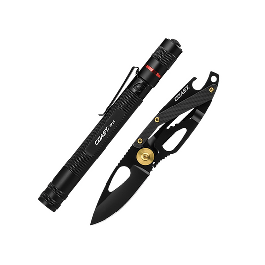 COAST Products HP3R Rechargeable Penlight & FX200 Knife Bundle