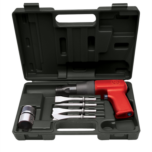 Chicago Pneumatic Air Hammer Kit; Shock Reduced Tool W/Chisels & Qc
