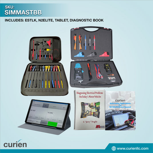 Curien Neuron N2 Elite; Pinout and Sensor Simulator Leads Kit; Tablet and Diagnostic Book