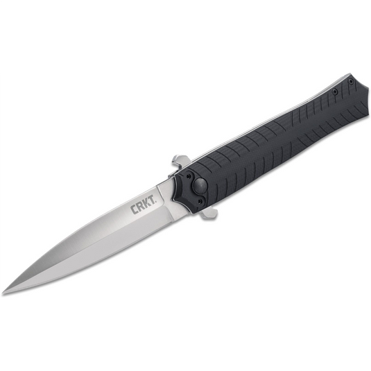 CRKT (Columbia River Knife) Xolotl 1.4116 Satin Plain Blade Folding Knife with Liner Lock G10 Handle - Black
