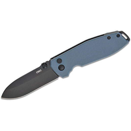 CRKT (Columbia River Knife) Squid XM D2 Oxide Plain Blade Folding Knife with Button Lock G10 Handle - Gray