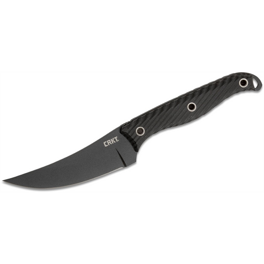 CRKT (Columbia River Knife) Clever Girl SK-5 Powder Coat Plain Blade Fixed Blade Knife with Sheath G10 Handle - Black