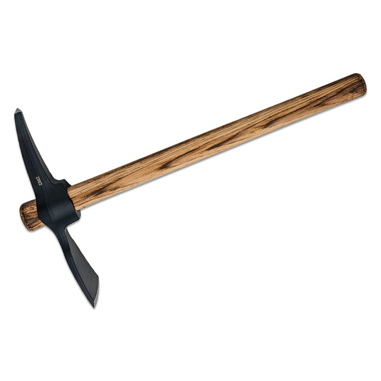 CRKT (Columbia River Knife) Chogan Mattock 1055 Carbon Steel Corrosion Resistant Coating Adze w/Spike Blade Axe Tennessee Hickory Handle - Black/Brown