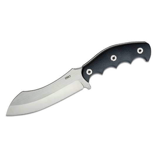 CRKT (Columbia River Knife) Catchall 8Cr13MoV Satin Plain Blade Fixed Blade Knife with Sheath Glass-Reinforced Nylon w/Rubber Overlay Handle - Black
