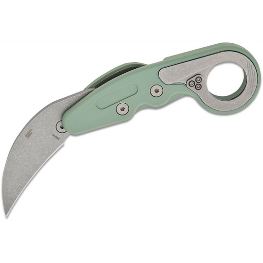 CRKT (Columbia River Knife) Provoke AUS 8 Stonewash Plain Blade Folding Knife with Kinematic Grivory Handle - Green