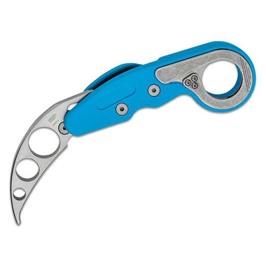 CRKT (Columbia River Knife) Provoke 420J2 Stonewash Plain Blade Folding Knife with Kinematic Grivory Handle - Blue