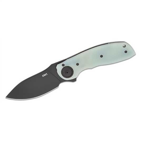 CRKT (Columbia River Knife) Bot AUS 10 EDP Plain Blade Assisted Folding Knife with Deadbolt Lock G10 Handle - Black/Green