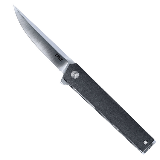 CRKT (Columbia River Knife) CEO Compact Black Folding Pocket Knife: Folder with Liner Lock; Drop Point Satin Blade; Reinforced Nylon Handle with Pocket Clip