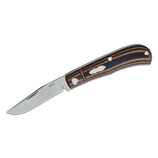 CRKT (Columbia River Knife) Venandi 8Cr13MoV Bead Blast Plain Blade Folding Knife with Slip Joint G10 Handle - Brown